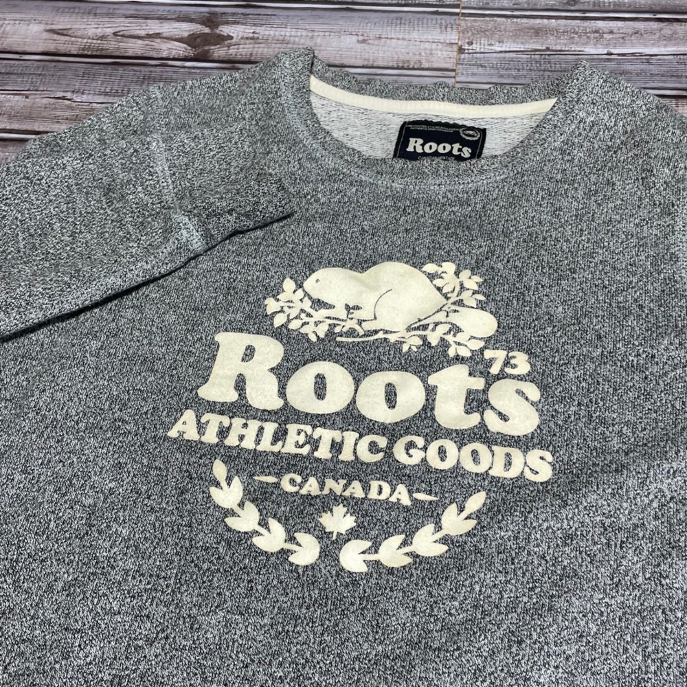 Roots Athletic Goods Canada Gray Heathered Crewneck Sweatshirt Size S/P